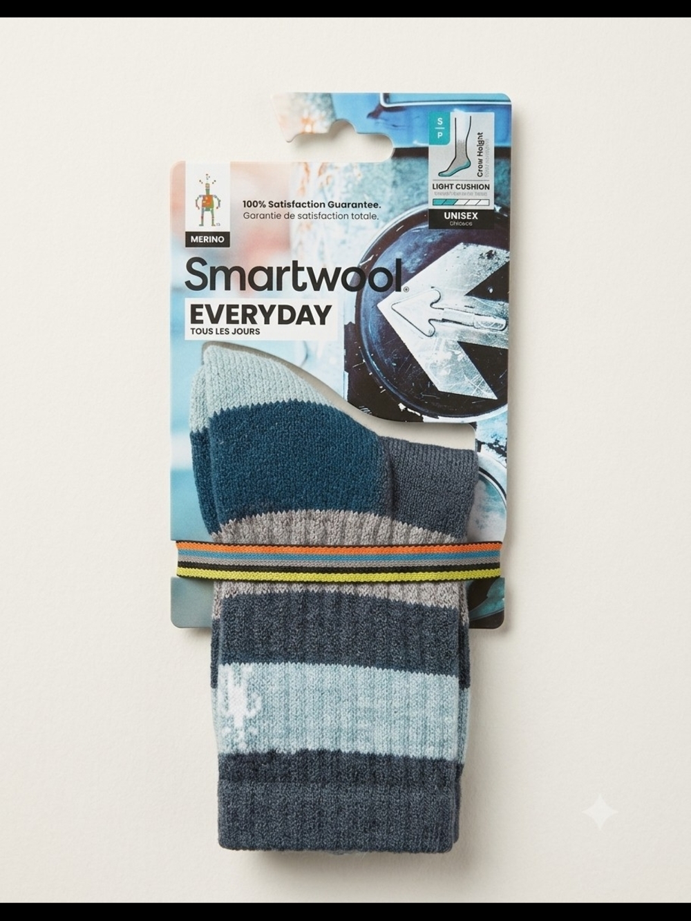 Smartwool Everyday Striped Merino Socks – Blue, Light Blue, Gray
